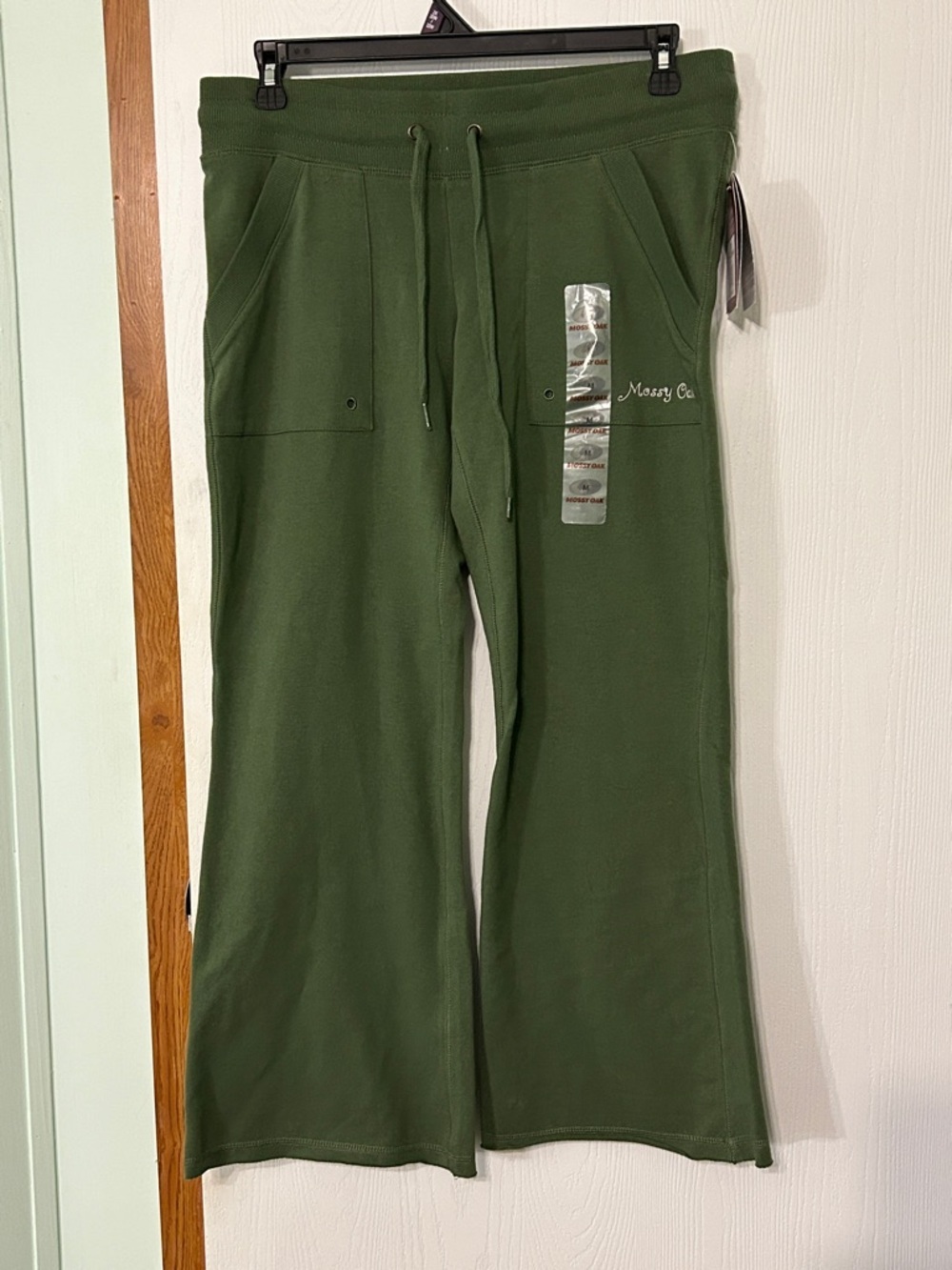 Mossy Oak Women’s Olive Green Wide-Leg Sweatpants With Drawstring Size Medium